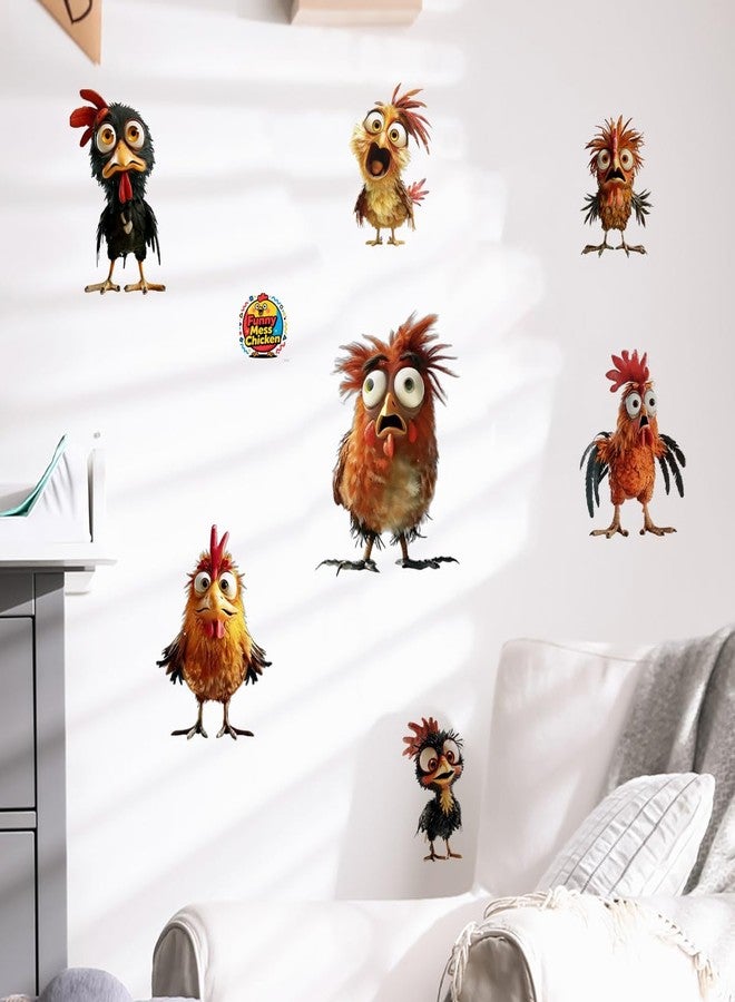 KeLay Fs Funny Rooster Wall Decals-Removable Drenched Chicken Wall Sticker Peel and Stick for Kids Baby Bedroom Nursery Playroom Bathroom Living Room Wall Decor(Funny Chicken) - Image 5