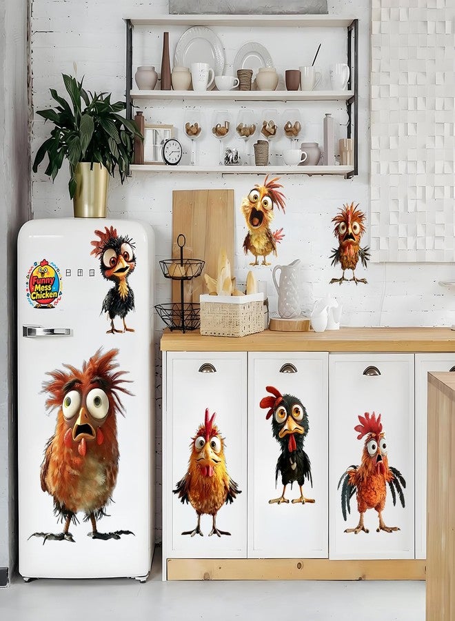 KeLay Fs Funny Rooster Wall Decals-Removable Drenched Chicken Wall Sticker Peel and Stick for Kids Baby Bedroom Nursery Playroom Bathroom Living Room Wall Decor(Funny Chicken) - Image 1