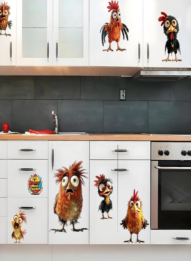 KeLay Fs Funny Rooster Wall Decals-Removable Drenched Chicken Wall Sticker Peel and Stick for Kids Baby Bedroom Nursery Playroom Bathroom Living Room Wall Decor(Funny Chicken) - Image 3