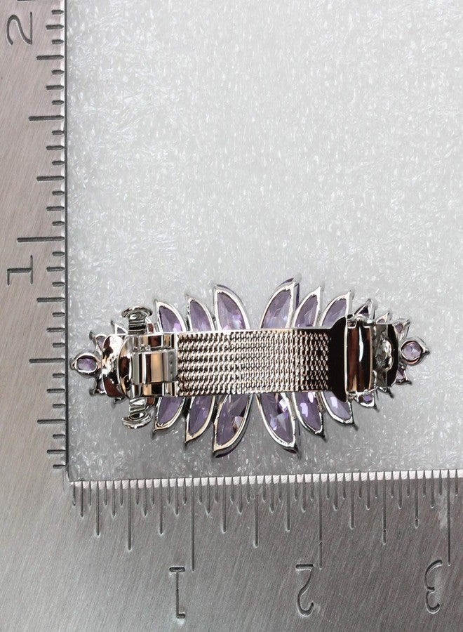 فاشيب مشبك شعر رائع من الكريستال الزهري الشفاف من فاشيب - Image 5