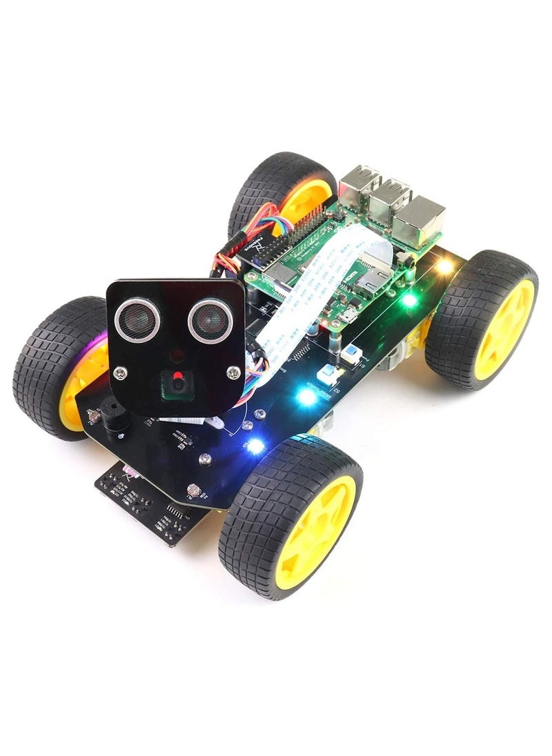 FREENOVE Freenove 4WD Smart Car Kit for Raspberry Pi 4, B 3, B+, B, A+, Face Tracking, Line Tracking, Light Tracing, Obstacle Avoidance, Colorful Light, Ultrasonic Camera Servo, Raspberry Pi NOT Included  - Image 1