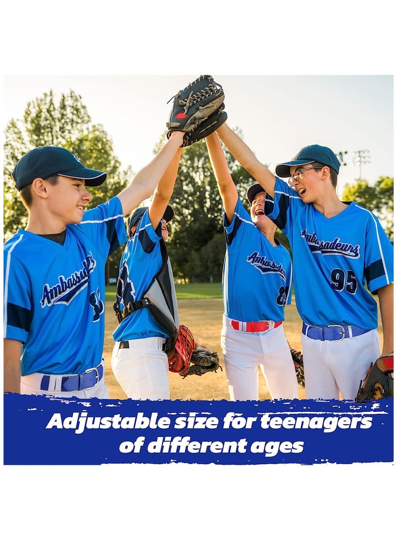 Softball Belt, 6 Pcs Youth Elastic Baseball Belt, Outdoor Sports Elastic Belt, 22-32 Inch Waistline Adjustable Softball Belt for Kids Boys and Girls - Image 2