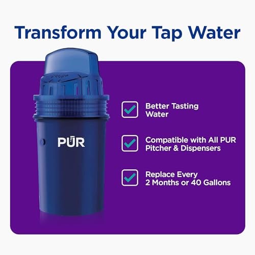 Pur فلتر استبدال إبريق وموزع مياه PUR 4-pack، فلتر مياه PUR الأصلي، ترشيح قوي وسريع 2 في 1، قيمة 8 أشهر، أزرق (PPF900Z4) - Image 3