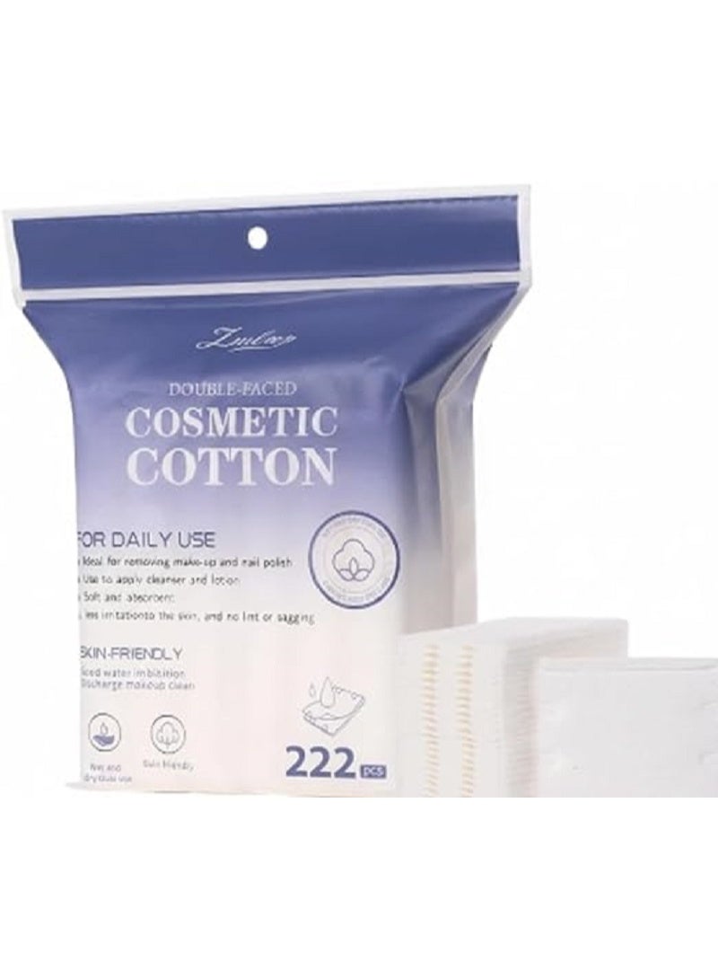 Soft Gauze Cotton for Makeup Removal and Skin Care – 222 Premium Cotton Pads Made of Non-Woven Fibers Gives You Gentle Cleaning and Silky Touch - Image 1