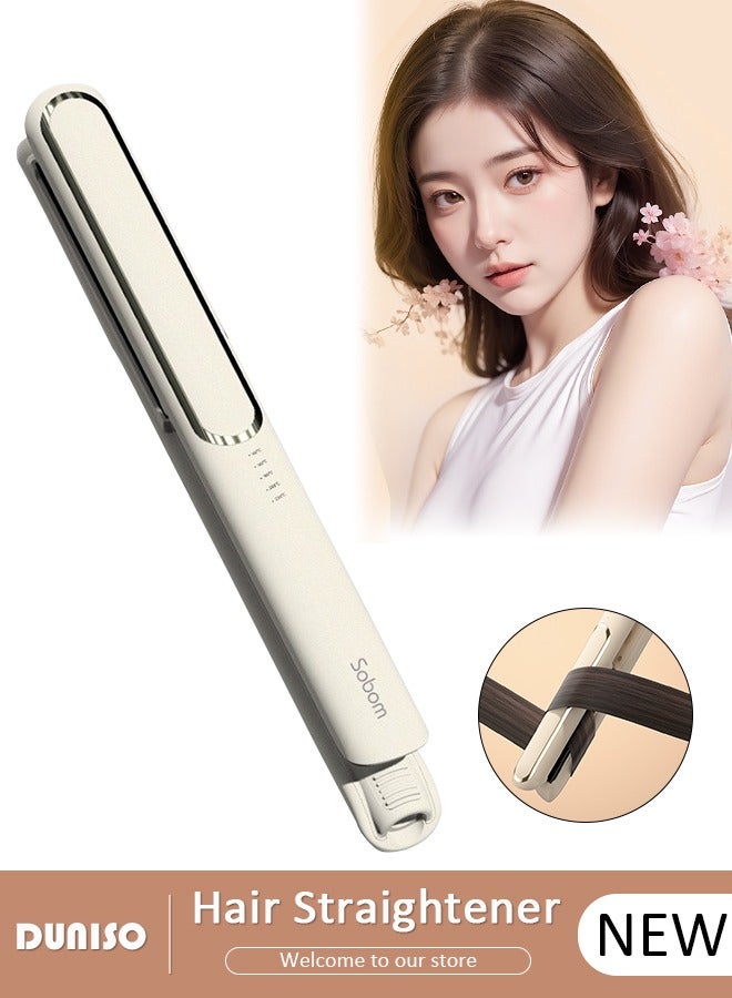 DUNISO Hair Straightener, Hair Straightening Iron with 5 Heat Settings, Rechargeable Flat Iron with Adjustable Temp for Straightening Curling Hair, Fast Heat Up, Portable Hair Iron for All Hair Types Hair Straightener - Image 1