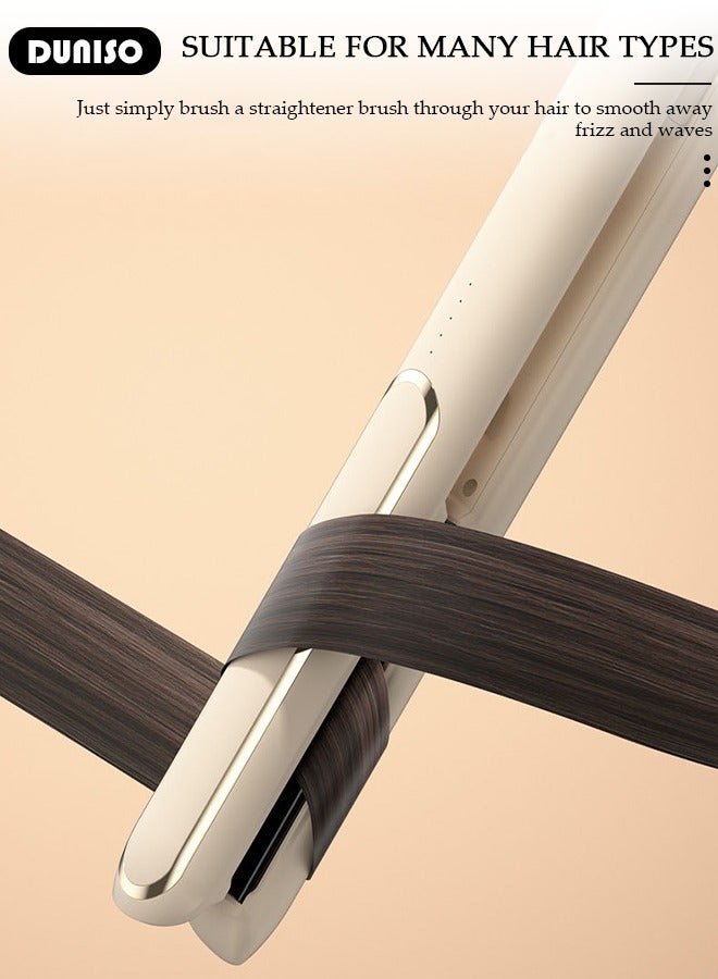 DUNISO Hair Straightener, Hair Straightening Iron with 5 Heat Settings, Rechargeable Flat Iron with Adjustable Temp for Straightening Curling Hair, Fast Heat Up, Portable Hair Iron for All Hair Types Hair Straightener - Image 5