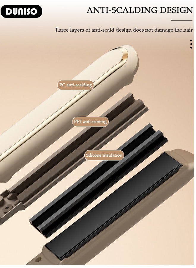 DUNISO Hair Straightener, Hair Straightening Iron with 5 Heat Settings, Rechargeable Flat Iron with Adjustable Temp for Straightening Curling Hair, Fast Heat Up, Portable Hair Iron for All Hair Types Hair Straightener - Image 3