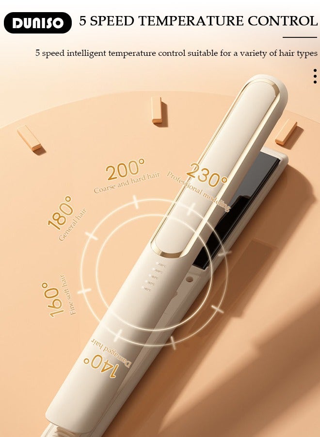 DUNISO Hair Straightener, Hair Straightening Iron with 5 Heat Settings, Rechargeable Flat Iron with Adjustable Temp for Straightening Curling Hair, Fast Heat Up, Portable Hair Iron for All Hair Types Hair Straightener - Image 4