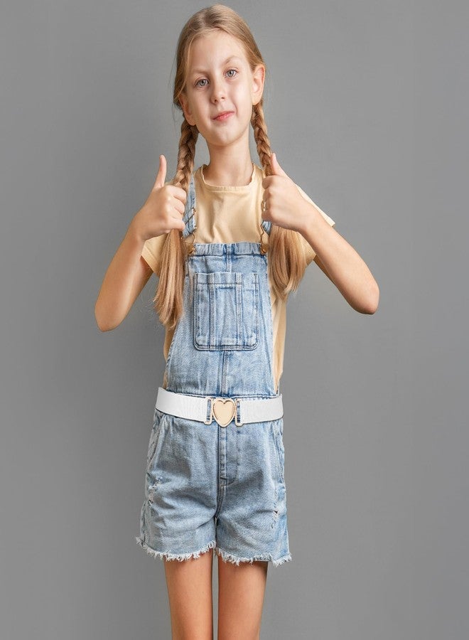 Hpmjz 2pcs Girls Belt for Waist Size 15-30" Kids Elastic Belt Adjustable Toddler Heart Buckle Stretch Belts Fashion Waistband Heart-Shaped Metal Buckle Waist Belts for Boys Girls Pants Jeans Dress Decor - Image 5