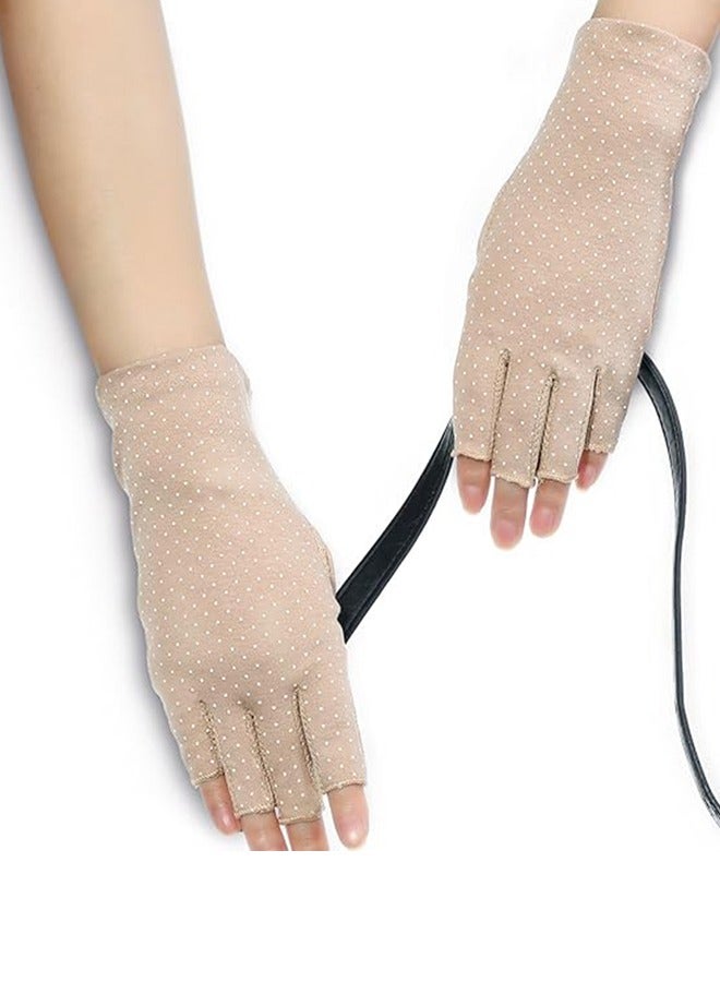 Fingerless Gloves Non Slip UV Protection Driving Gloves Summer Outdoor Gloves for Women and Girls - Image 4