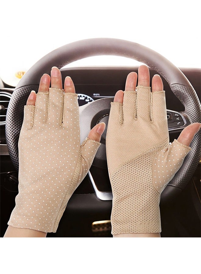 Fingerless Gloves Non Slip UV Protection Driving Gloves Summer Outdoor Gloves for Women and Girls - Image 3