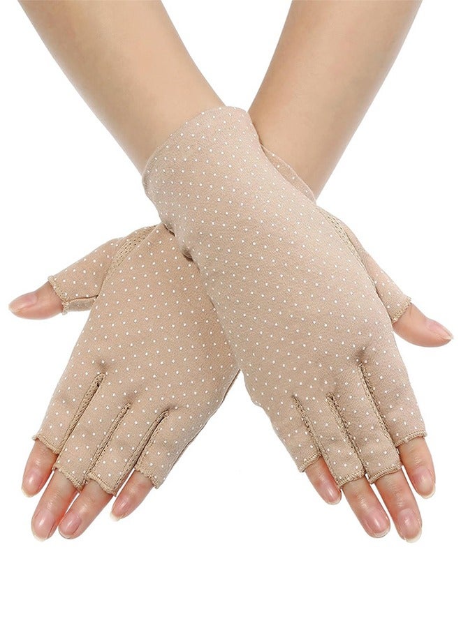 Fingerless Gloves Non Slip UV Protection Driving Gloves Summer Outdoor Gloves for Women and Girls - Image 1