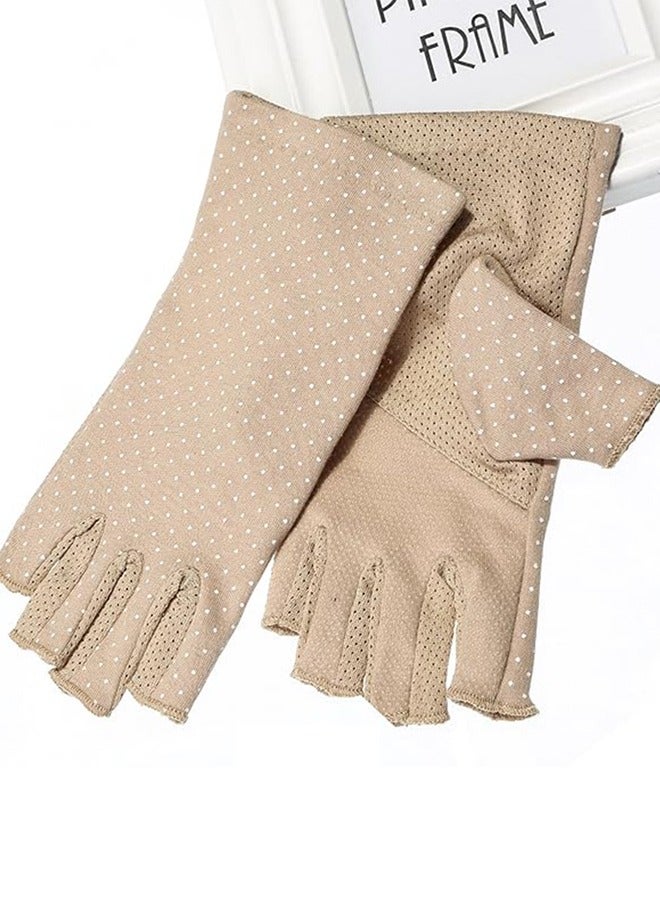 Fingerless Gloves Non Slip UV Protection Driving Gloves Summer Outdoor Gloves for Women and Girls - Image 5