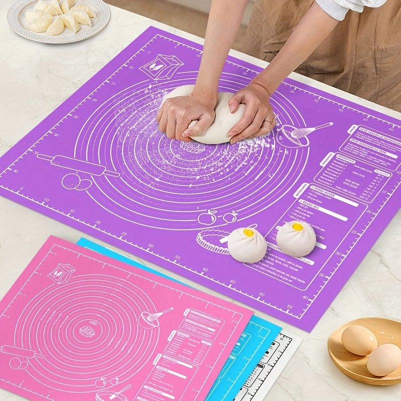 1pc EVA Non-Stick Dough Mat Purple Anti Slip Easy To Clean Thickened Material For Kneading Dough Rolling Pastry Baking Pastries Holiday Baking Home Kitchen Durable - Image 1