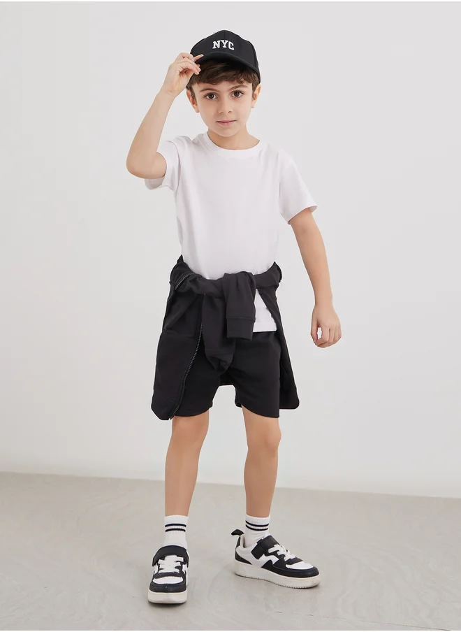Styli Styli Solid Shorts with Drawstring