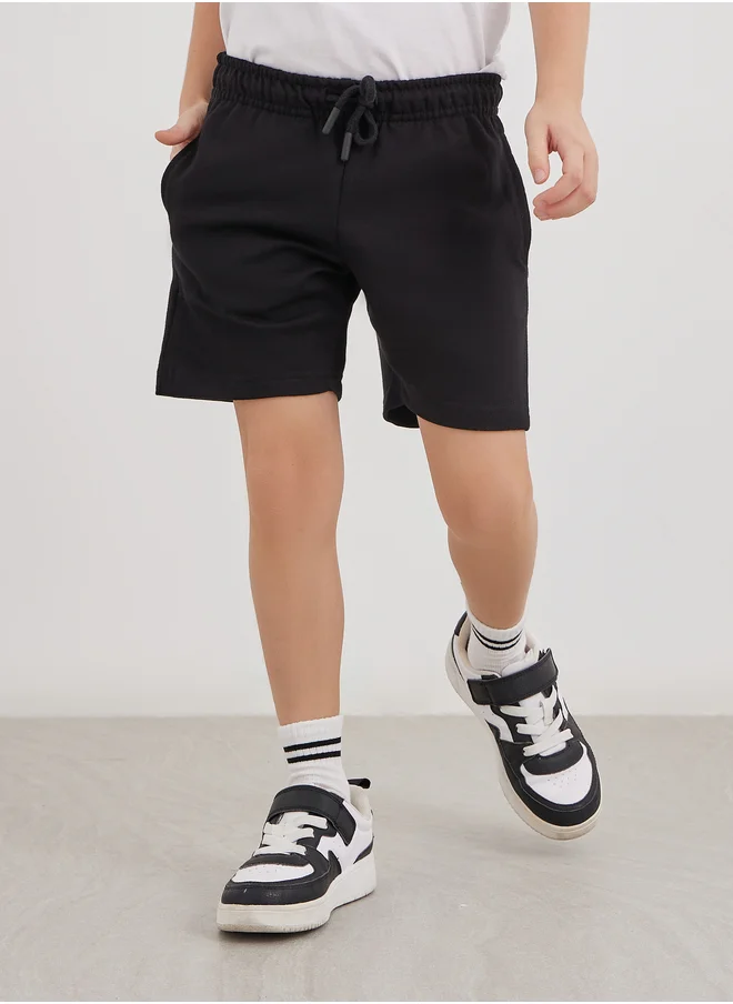 Styli Styli Solid Shorts with Drawstring