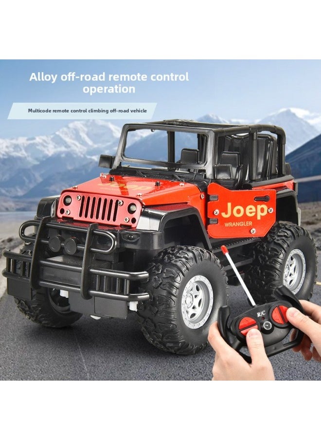 Generic Oversized Remote Control Car Off-road Vehicle Climbing Car Fall-resistant Electric Children's Toy Boy Drift Racing Model-Color:Remote Control Off-road Red-Proportion:Endurance [2 Rechargeable Batteries]]  - Image 2