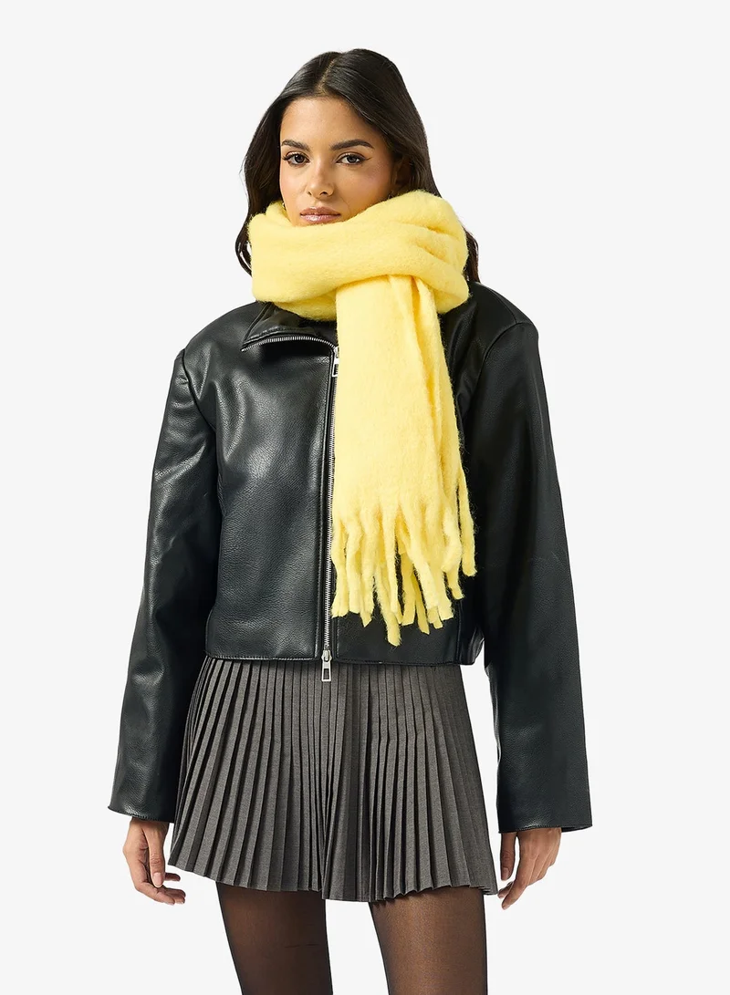 Ginger Fluffy Tassel Scarf