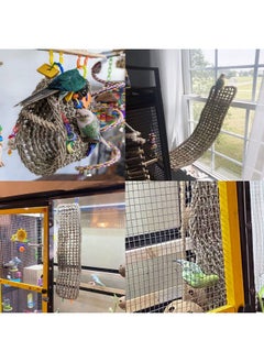 Hamiledyi Bird Seagrass Mat 29.5"×7" Parrot Natural Grass Woven Net Hammock Hanging On Cage With Hooks Parakeet Climbing Rope Ladder Chew Toys For Pigeon Cockatiel Conure Budgie Cockatoo Rat  - Image 3