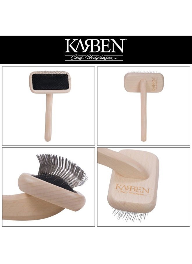 Chris Christensen Karben II Slicker Brush for Dogs, Groom Like a Professional, Ideal For All Coat Types, Remove Shedding Coat, Tangles and Dead Undercoat, 17 mm Stainless Steel Pins, Small  - Image 2