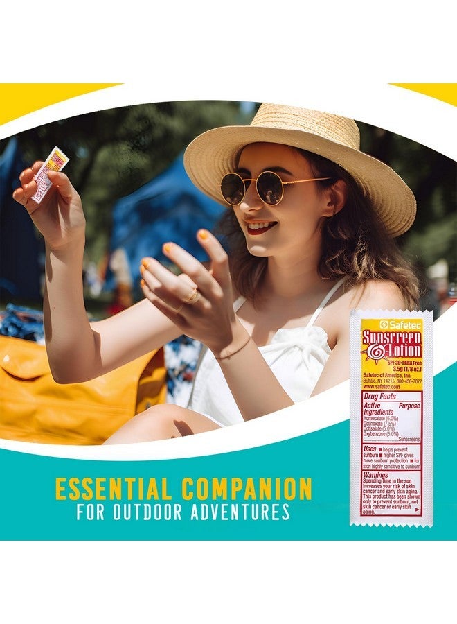HOMESPHERE Sunscreen Lotion, SPF30 Protection and PABA Free, Individual Packets of Sunscreens (Pack of 100) - Travel Size Sun Screen for Outdoors, Bundled with reclosable Homesphere bag (100) - Image 5