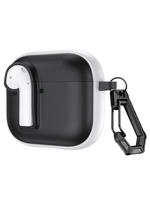 Suitable For Apple Airpods 4 Protective Case With Lock Switch Creative Headset Bluetooth Case Pro2 Soft Drop-proof Case-Color:Black And White-Applicable Models:Airpods 4