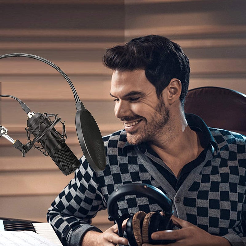 Powerpak PF-100 6 inch Studio Microphone Pop Filter | For Singing, Music making, Smule, Studio Recording and YouTube | Shield Mask with 360 flexible pop filter screen with Gooseneck clip (Black) - Image 3
