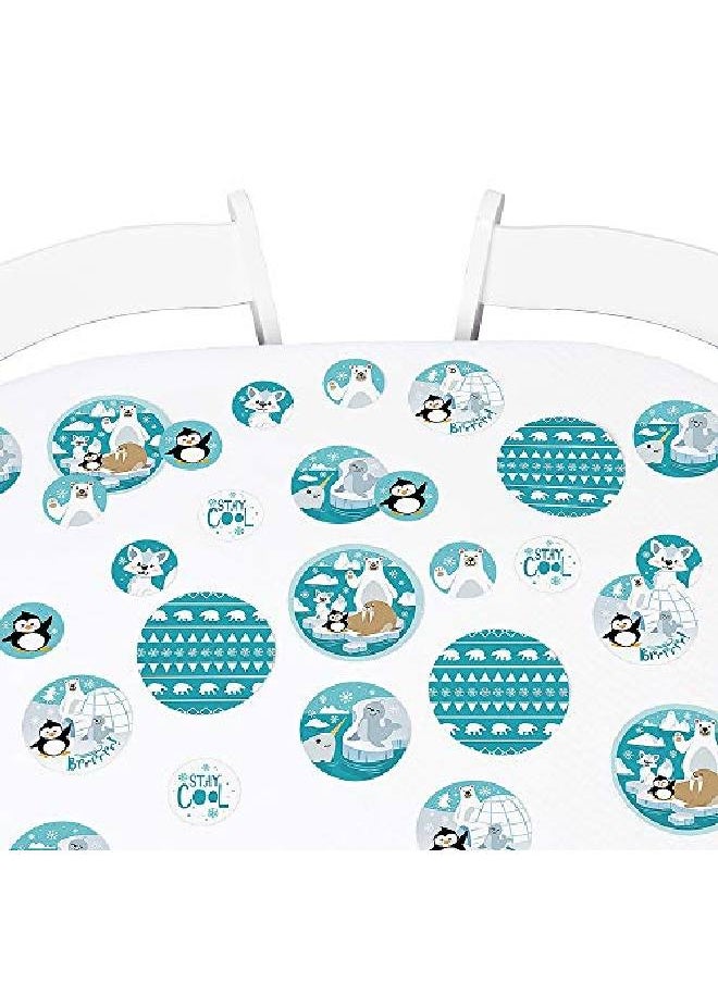 Big Dot of Happiness Arctic Polar Animals Winter Baby Shower Or Birthday Party Giant Circle Confetti Party Decorations Large Confetti 27 Count  - Image 1