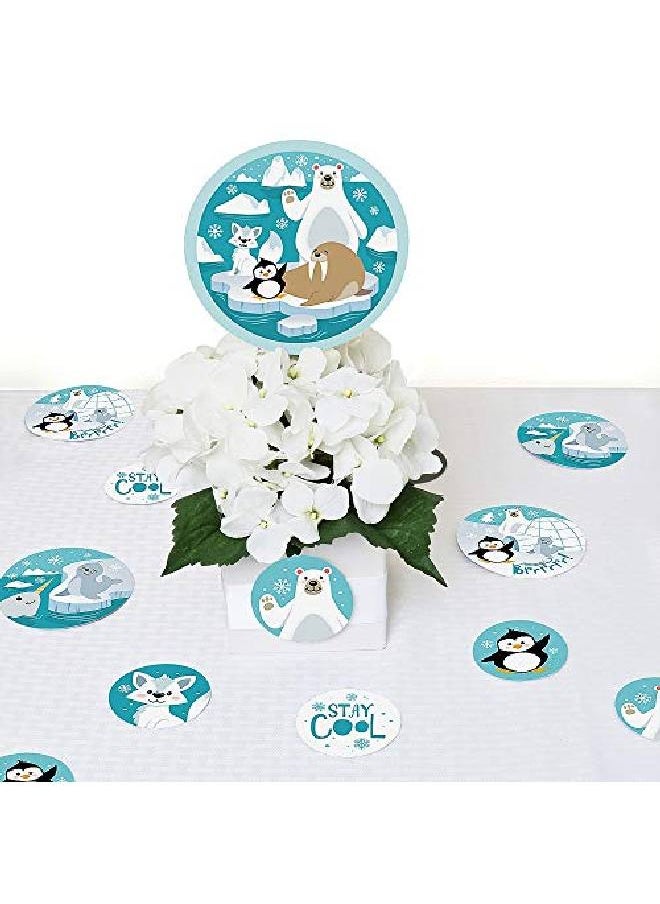 Big Dot of Happiness Arctic Polar Animals Winter Baby Shower Or Birthday Party Giant Circle Confetti Party Decorations Large Confetti 27 Count  - Image 5