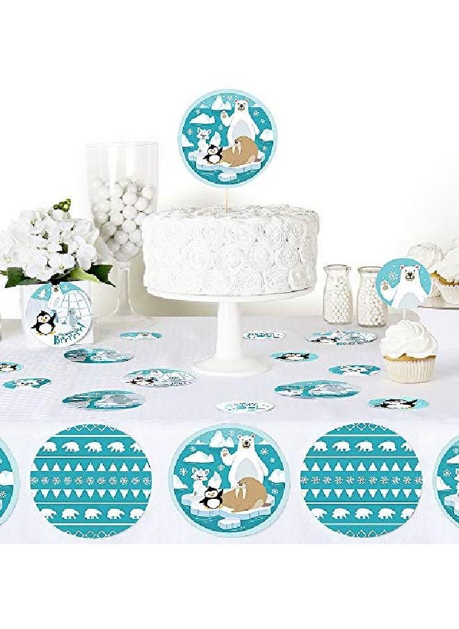 Big Dot of Happiness Arctic Polar Animals Winter Baby Shower Or Birthday Party Giant Circle Confetti Party Decorations Large Confetti 27 Count  - Image 4