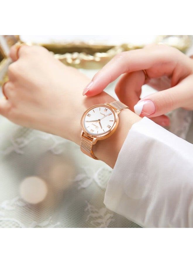 Rossini Women's Watch, Qixi Valentine's Day Gift, Ladies Quartz Watch With White Dial, Water-resistant Milanese Strap, Women's Watch 619920 - Image 2