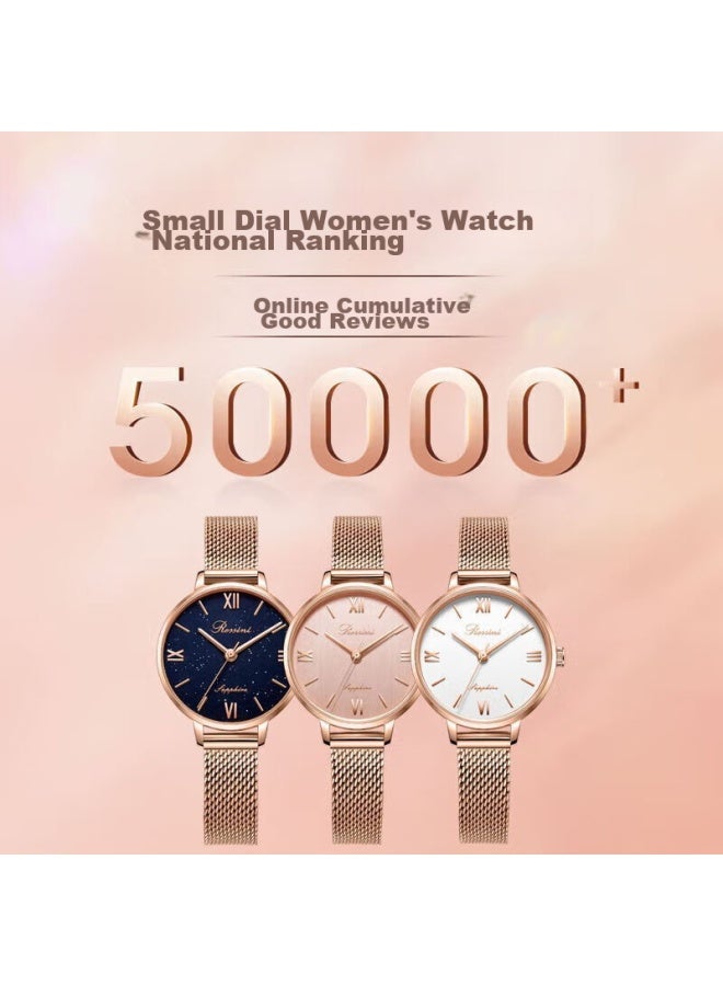 Rossini Women's Watch, Qixi Valentine's Day Gift, Ladies Quartz Watch With White Dial, Water-resistant Milanese Strap, Women's Watch 619920 - Image 5