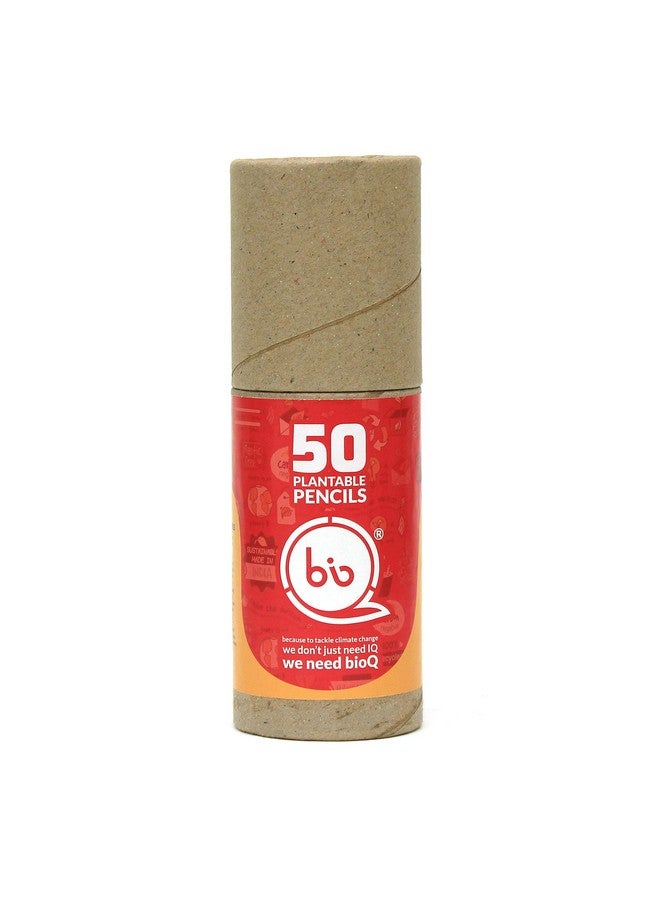bioQ Box of 50 Plantable Pencils With Seeds| Eco Friendly Stationary | Recycled Paper Bulk Packaging | Grow Plants From Pencils - Image 2