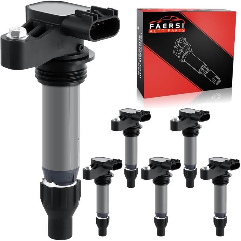 Ignition Coil Pack Set of 6 Replacement for Buick Enclave Cadillac CTS GMC Acadia Chevy Camaro Malibu Impala Traverse Pontiac Saab Saturn Outlook Suzuki Replaces GN10494 D515C UF569 C1555
