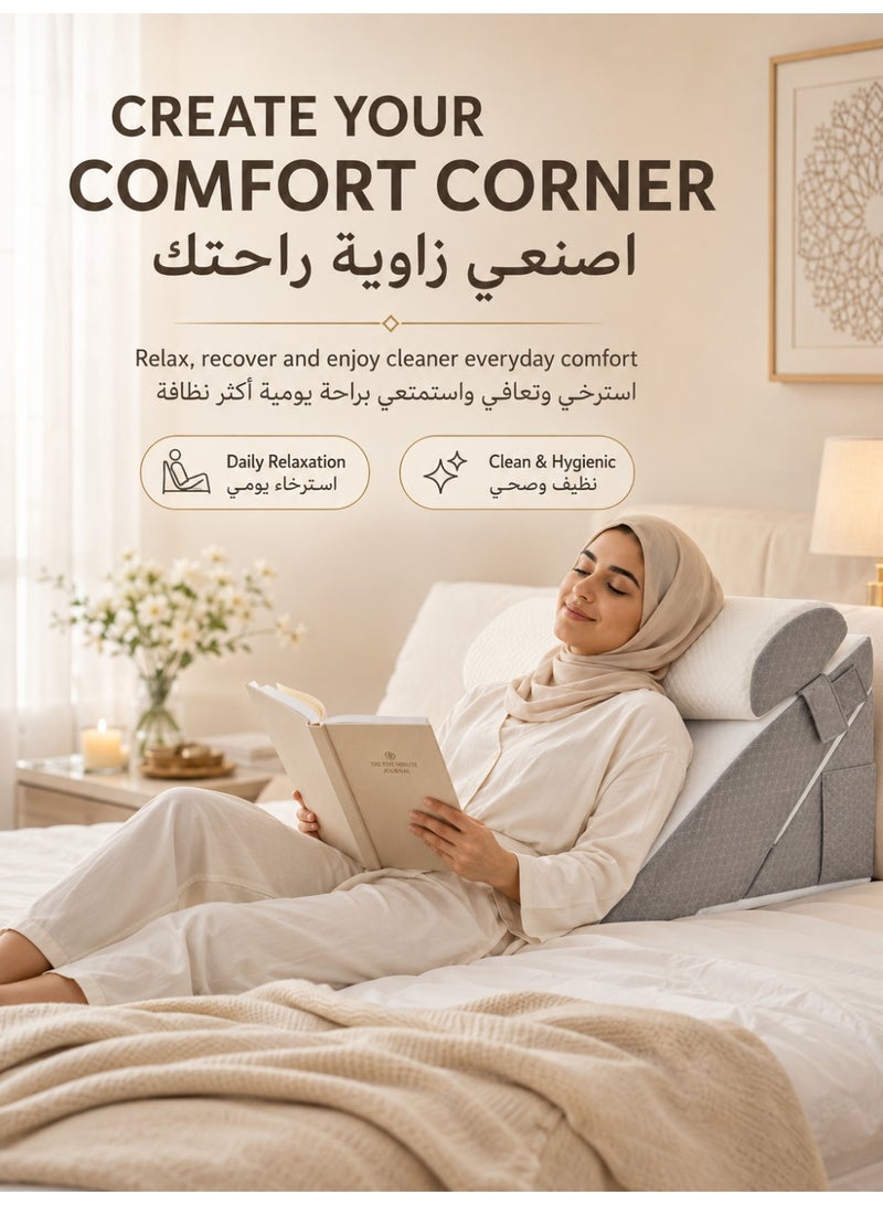 Three sheep Wedge Pillows, Adjustable Bed Wedge Cushion Set for Relieving Back Pain, Acid Reflux and Snoring, Memory Foam Back Support Pillow for Sleeping, Pregnancy and Postoperative Care - Image 5