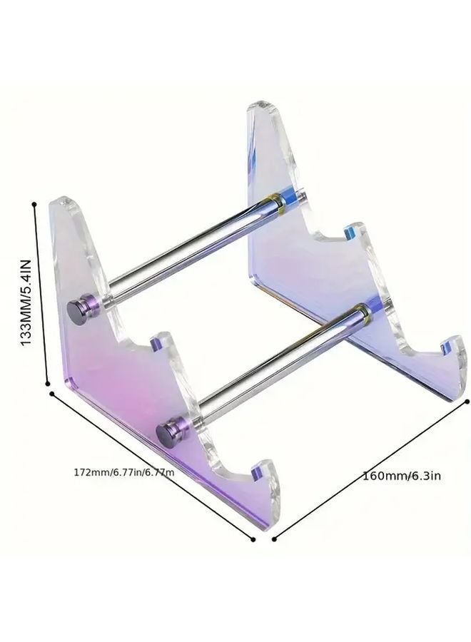 حامل لوحة مفاتيح أكريليك قوس قزح متعدد الطبقات 2 طابق متين من PMMA لحمل لوحات المفاتيح الميكانيكية والأجهزة اللوحية - Image 1