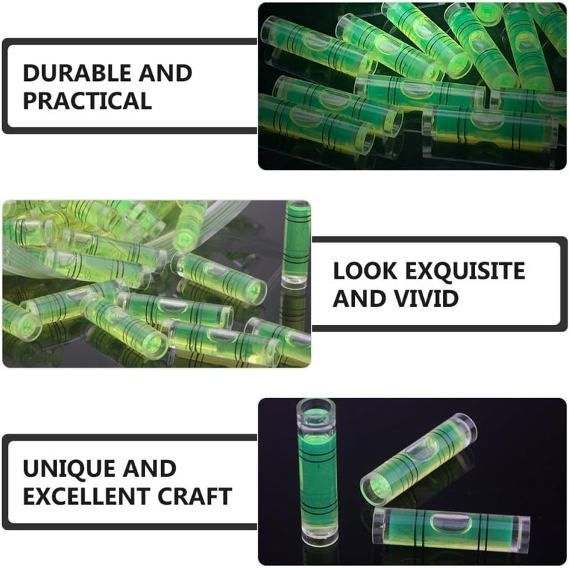 100pcs High Precision Bubble Spirit Level Vials Cylindrical Levelling Instrument Measuring Tool for Picture Frames and Home Layout - Image 2