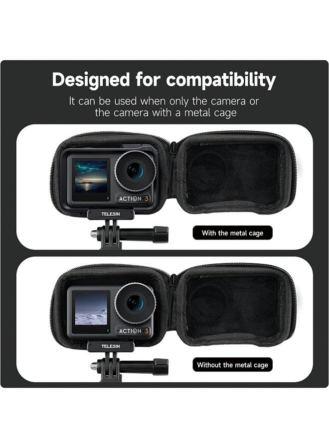 TELESIN Mini Carry Case Lens Protector for DJI Action 4 Action 3 Insta 360 Ace Insta360 Ace Pro Accessories, Mini Protective Carrying Bag Half Zipper for DJI Osmo Action Selfie Stick Tripod Accessory  - Image 5