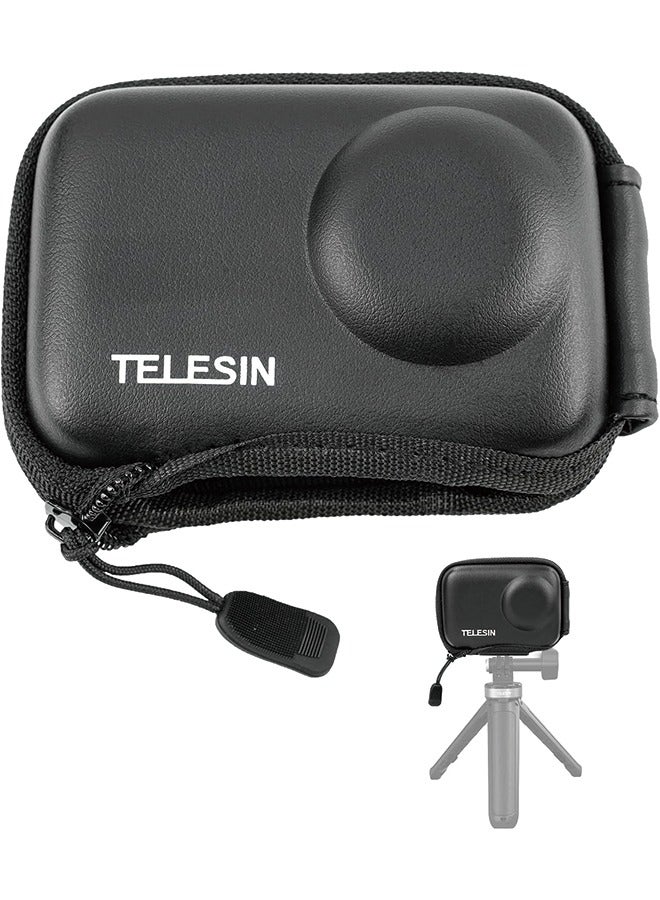 TELESIN Mini Carry Case Lens Protector for DJI Action 4 Action 3 Insta 360 Ace Insta360 Ace Pro Accessories, Mini Protective Carrying Bag Half Zipper for DJI Osmo Action Selfie Stick Tripod Accessory  - Image 1