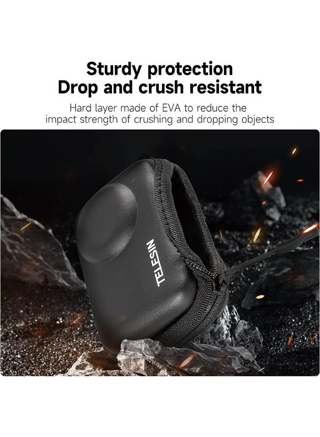 TELESIN Mini Carry Case Lens Protector for DJI Action 4 Action 3 Insta 360 Ace Insta360 Ace Pro Accessories, Mini Protective Carrying Bag Half Zipper for DJI Osmo Action Selfie Stick Tripod Accessory  - Image 2