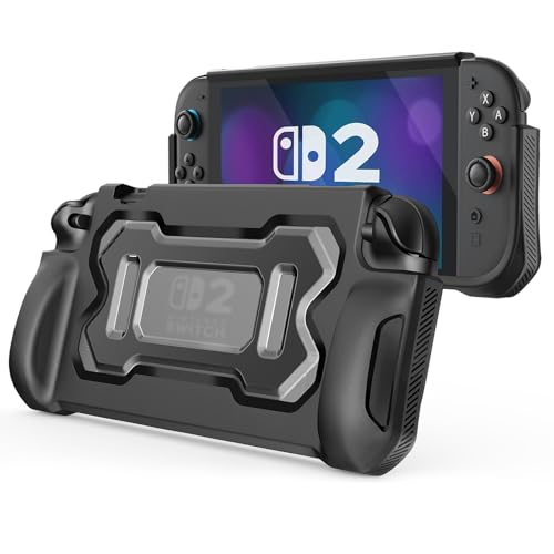 MoKo Protective Case for Nintendo Switch 2 2025, TPU Grip Cover Case with Ergonomic and Shockproof Design Compatible with Nintendo Switch 2 Console Accessories, Black - Image 1