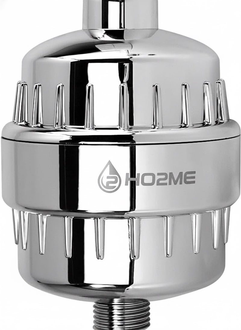 HO2ME Shower and Tap Filter for Hard Water | Bathroom Water Softener | 20 Stage Hard Water & Showerhead Filter for Hair & Skin | Suitable for Borewell/Tanker Water (Chrome Finish) - Image 1