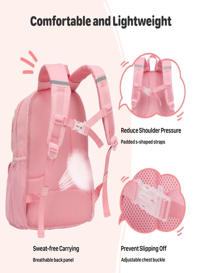 BrainyBees 15 Inch Kids Backpack - Preschool Backpack for Kids 3 to 8, Lightweight Kindergarten Backpack for Boys, 01 Glitter Pink, 15 Inch, Backpack - Image 4
