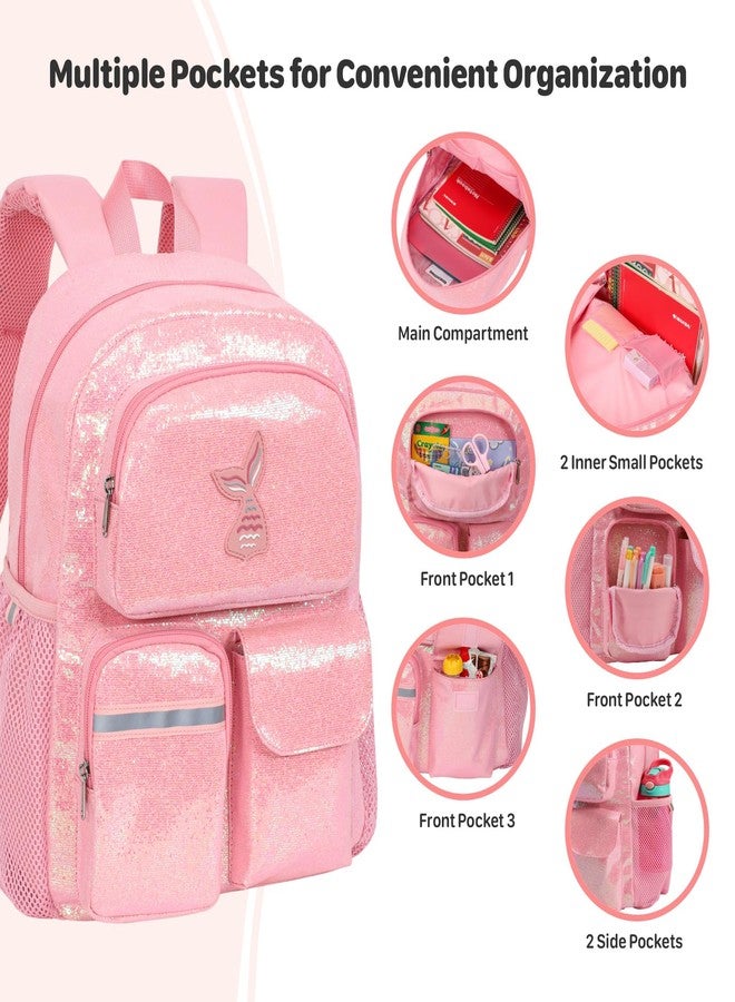 BrainyBees 15 Inch Kids Backpack - Preschool Backpack for Kids 3 to 8, Lightweight Kindergarten Backpack for Boys, 01 Glitter Pink, 15 Inch, Backpack - Image 5