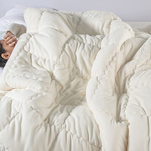 Spread Spain Microfiber Arctic Extreme Luxury Winters Quilt, 700 GSM, Ultra Soft & Super Cosy Comfort for All Seasons, Breathable Quilt Single, 60x90 Inches, Off White - Image 1