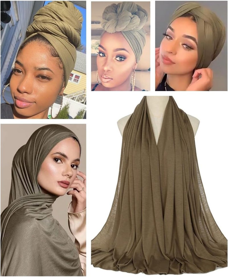 Harewom Head Wraps for Black Women Stretch Head Scarf Long African Hair Wraps Turban Headwraps Jersey Headbands - Image 4