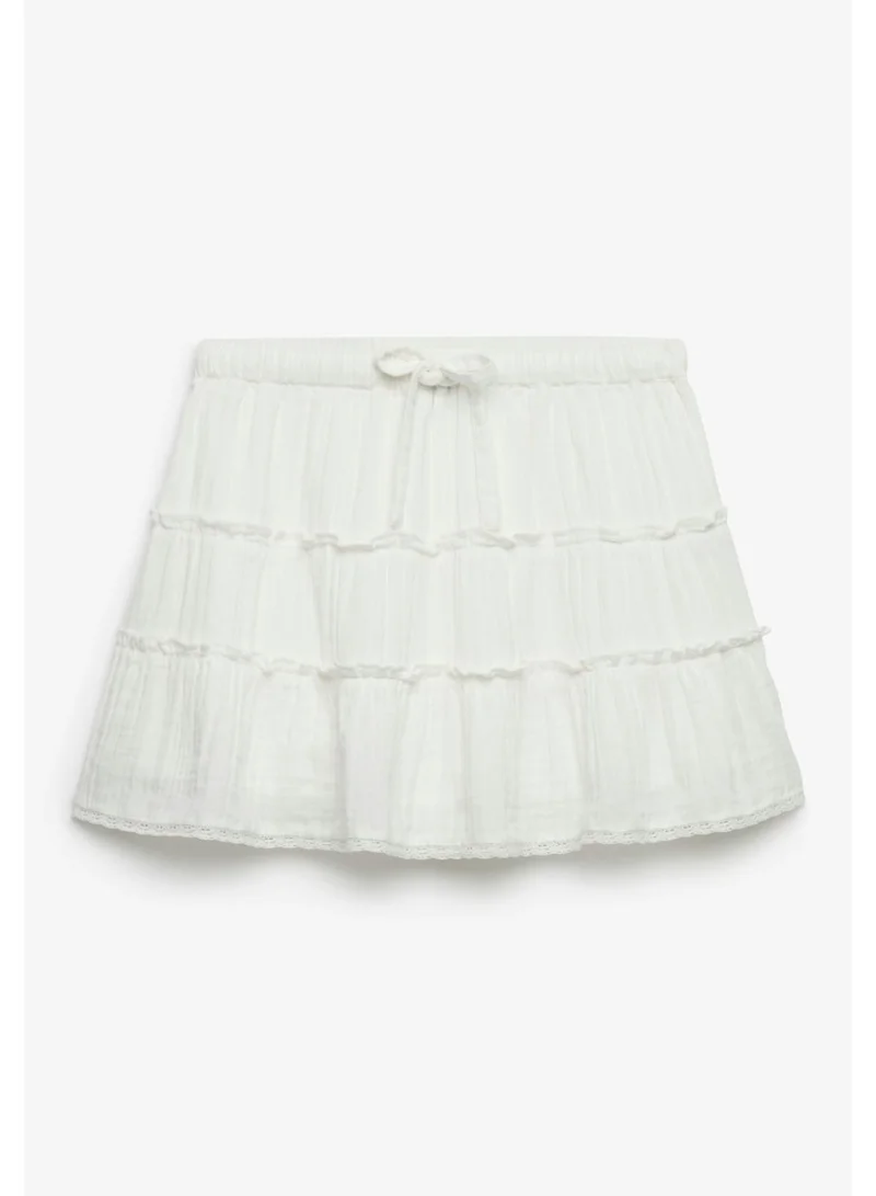 سوبر دراي Cheesecloth Tiered Mini Skirt