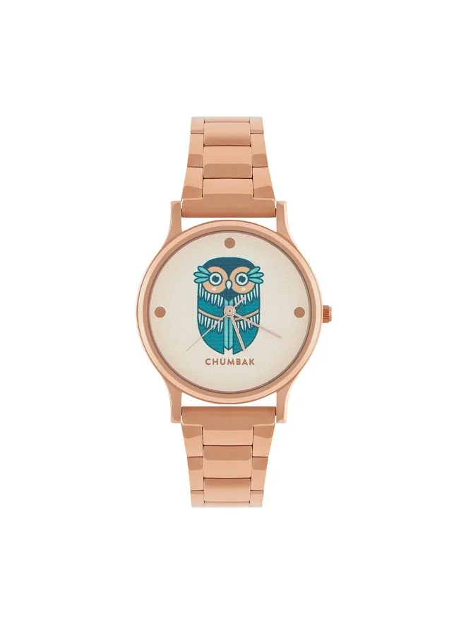 تشامباك Vintage Owl Watch, Metal link Strap