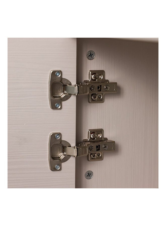 إن كي أكس خزانة تلفزيون مع رف قابل للتعديل وأقدام من الخشب الصلب لغرفة المعيشة وغرفة النوم باللون الأبيض - Image 5