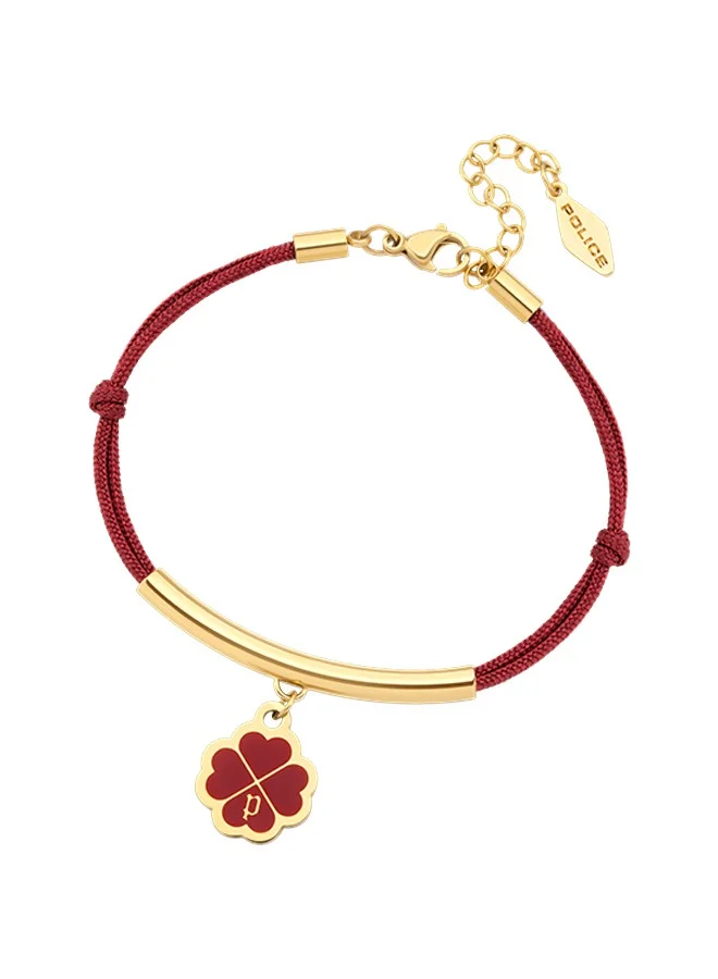 بوليس Flora Gold Plated Ladies Bracelet With Clover Charms, 170+35mm